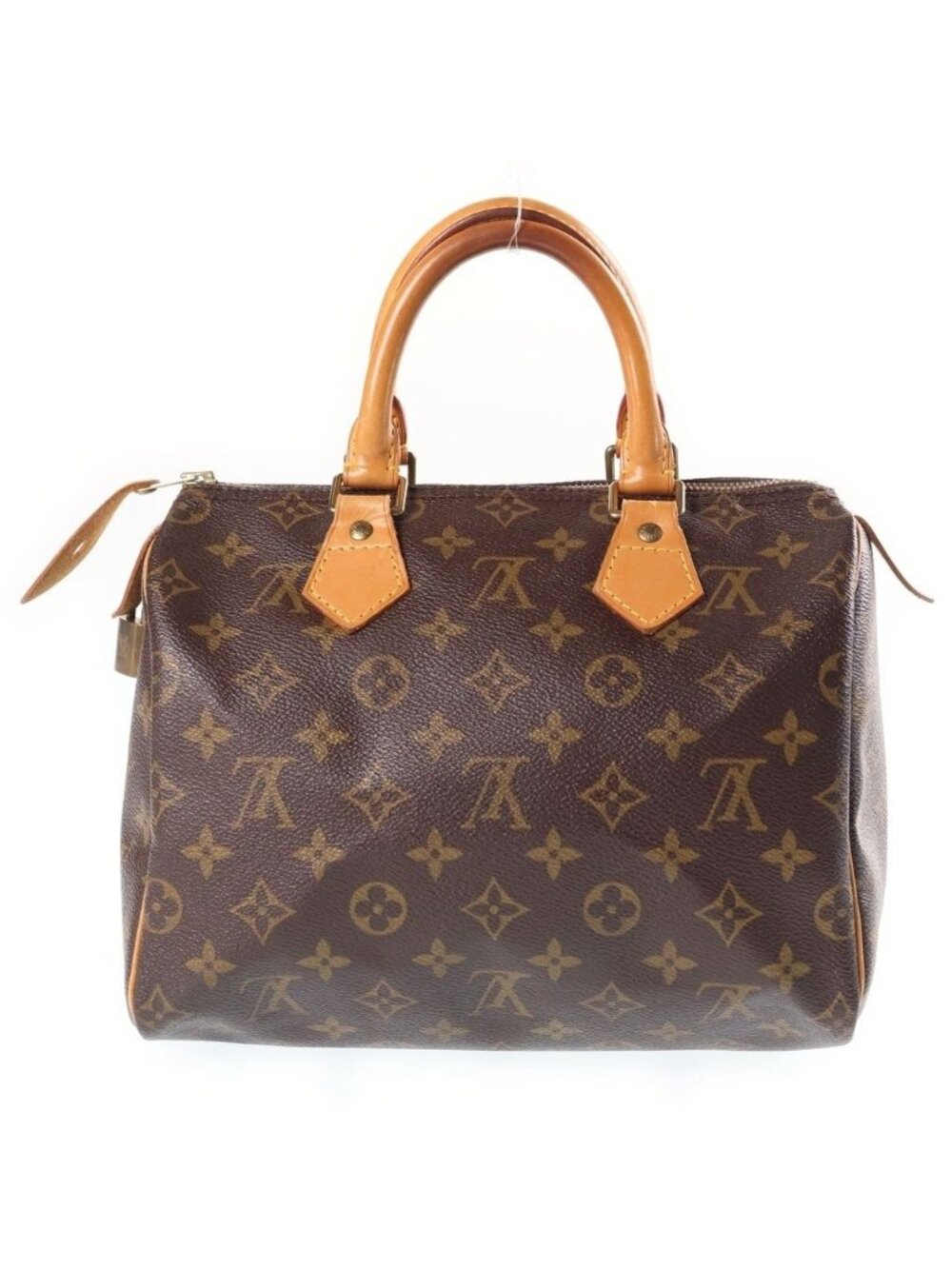 Louis Vuitton Monogram Speedy 25 Mini Boston Bag Brown Leather Gold